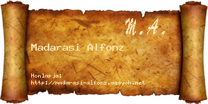 Madarasi Alfonz névjegykártya